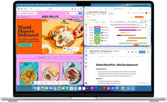 MacBook Air mit mehreren geöffneten Apps