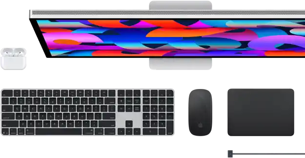 Mac Zubehör: AirPods, Studio Display, Magic Keyboard, Magic Mouse, Magic Trackpad, MagSafe Ladekabel