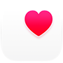Health App Symbol, ein pinkes Herz in einem weißen Feld
